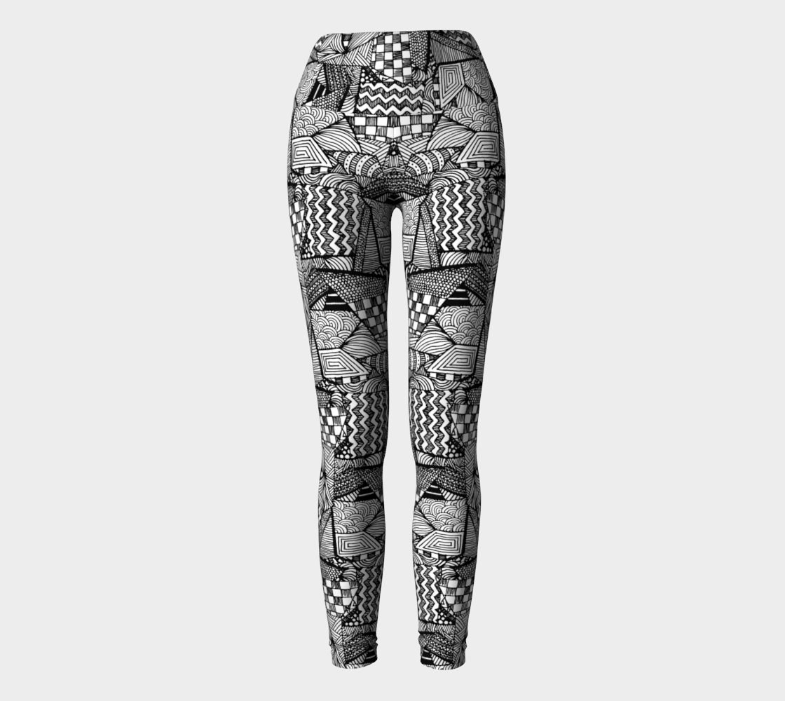 Unique Black and White Leggings Made in Canada With High Etsy UK