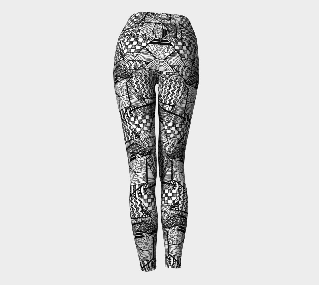 Unique Black and White Leggings Made in Canada With High Etsy UK