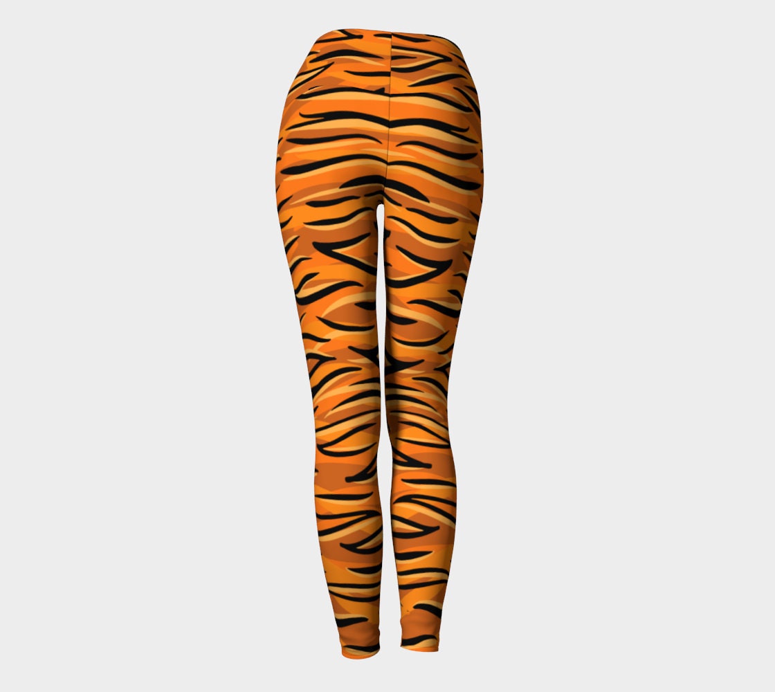 Tiger Print Leggings for Women. Made in Canada. Bright Orange and Black Animal  Print Yoga Pants. -  Canada