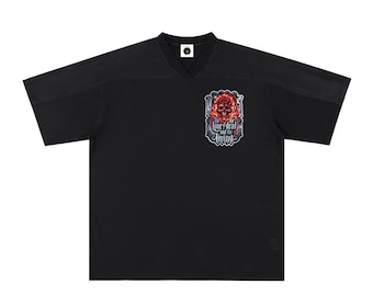 オーバーサイズメッシュVネックサッカージャージ