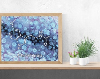 Melatonin, Alcohol Ink art, Limited Run Prints, Molecular Inks, Sleepy, Insomnia, Night Sky, Restful, Sleep, Night, Soothing, Calming
