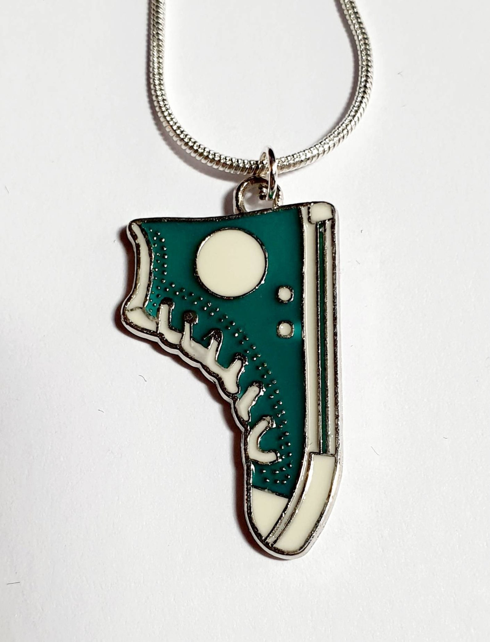 Blue Converse Boot Necklace on Silver Plated Chain Etsy