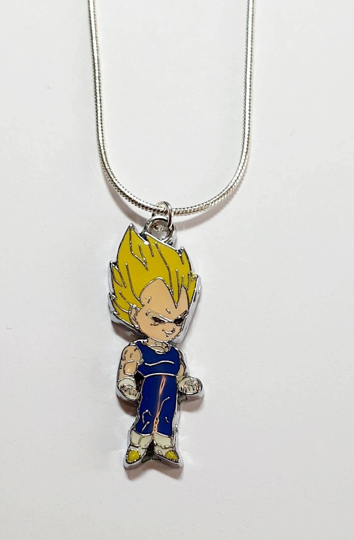 Vegeta Dragonball Z Necklace on Silver Plated Chain Etsy