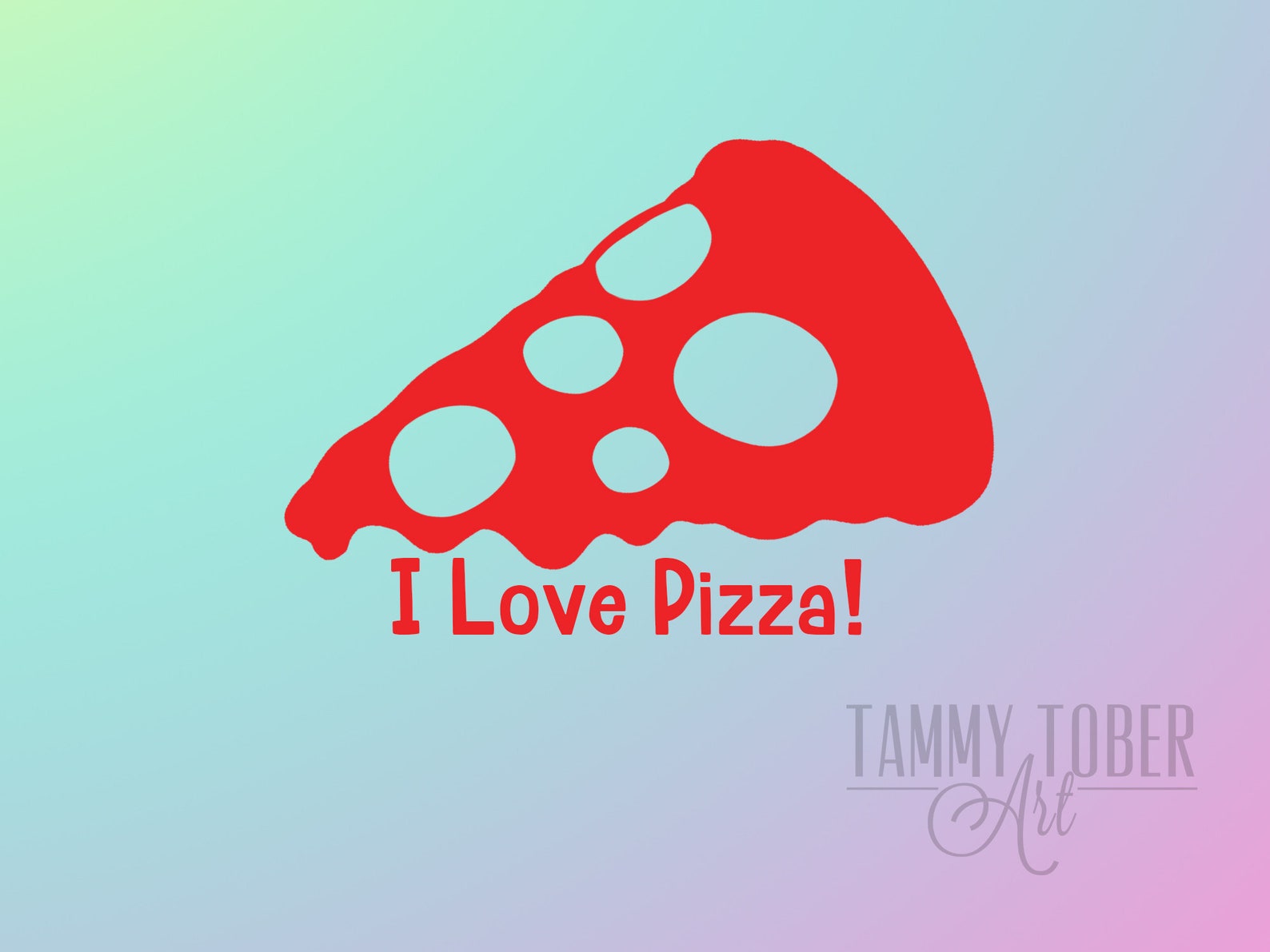 I Love Pizza Vinyl Decal Sticker for Laptop, Skateboard, Notebook