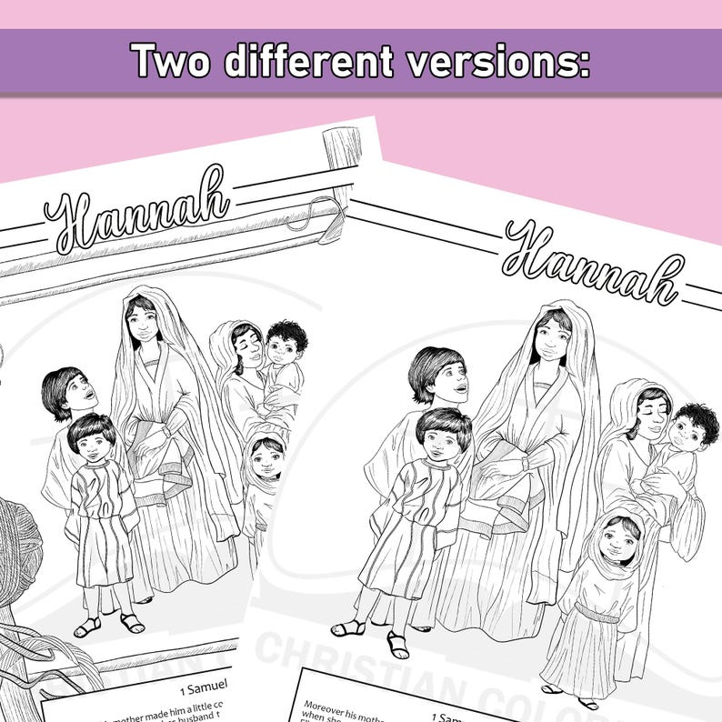 Women of the Bible Hannah Coloring Page Printable Download King James ...