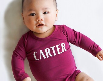 burgundy baby grow