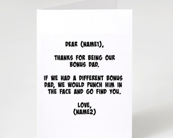 bonus dad father's day card