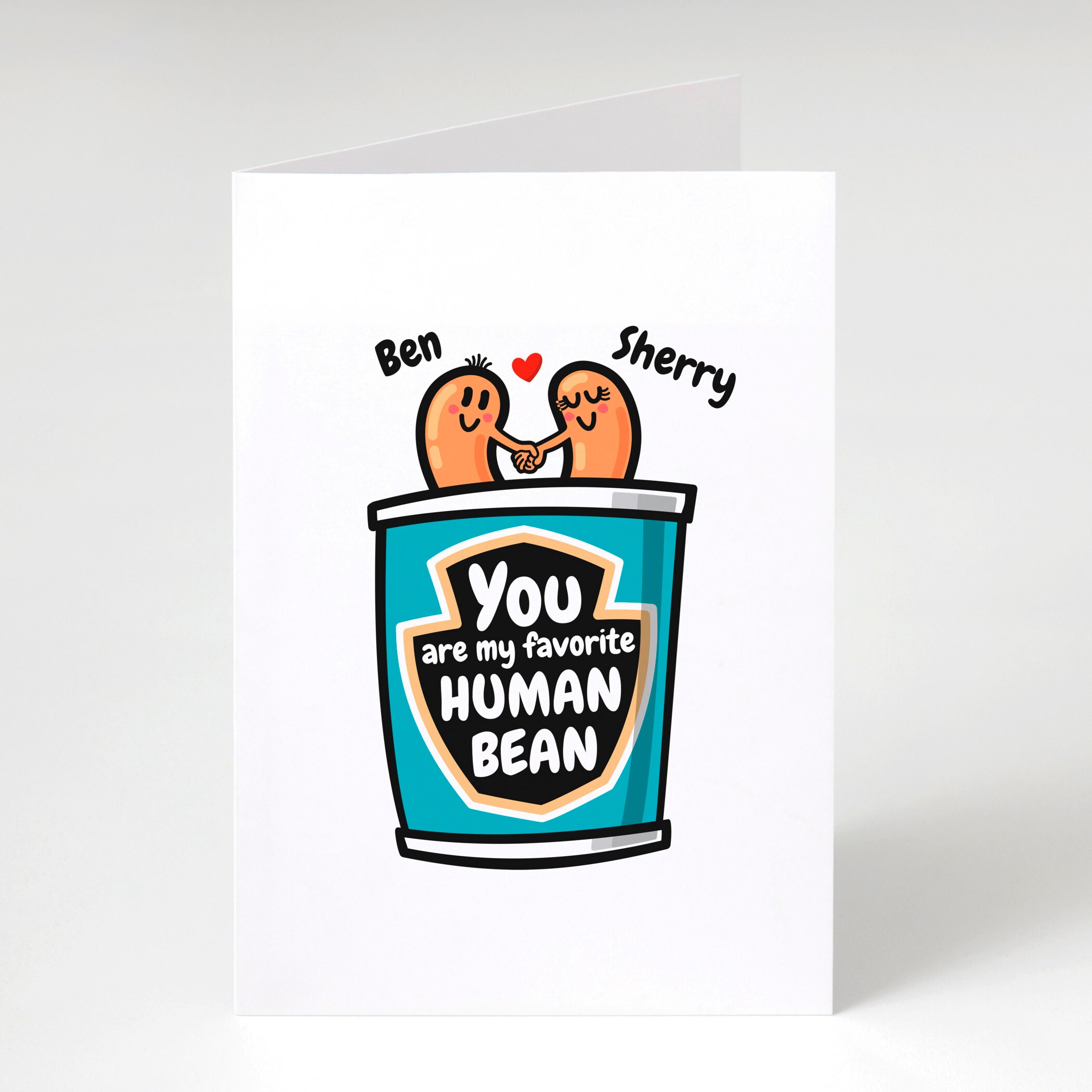 Personalized Human Bean Card Favorite Human Bean Birthday Etsy