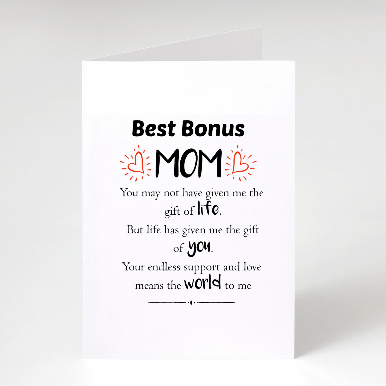 Funny Bonus Mom Card Bonus Mom Birthday Card For Step Mother Etsy