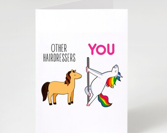 Hairdresser Card, Funny Hairdresser Birthday Card, Hairdresser Birthday Gift, Gifts For Women Folding Card