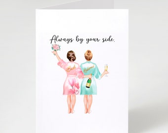 Personalized To My Best Friend On Her Wedding Day Card, Bride Birthday Card, Wedding Day Folding Card