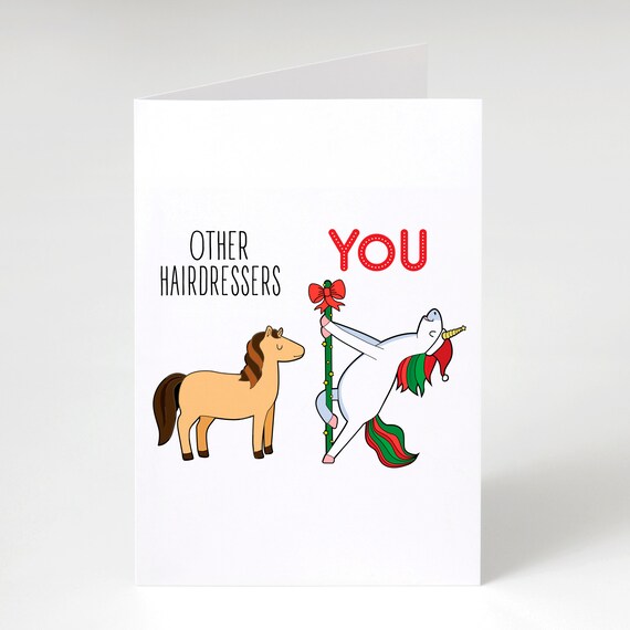 Hairdresser Card Funny Hairdresser Christmas Card Secret Etsy