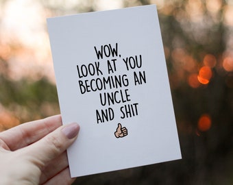 New Uncle Card, Uncle To Be Birthday Card, Pregnancy Announcement Greeting Card, Reveal To Uncle Gift