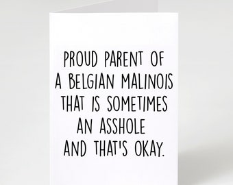 Belgian Malinois Lovers Card, Belgian Malinois Owner Birthday Card, Belgian Malinois Dad Gift