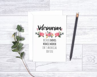 Veterinarian Card, Funny Veterinarian Birthday Card, Veterinarian Miracle Worker Gift, Veterinarian Gift