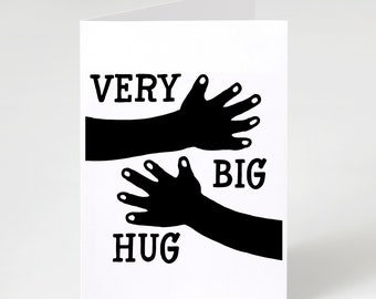Very Big Hug Card, Long Distance Friendship Birthday Card, Best Friend Folding Card, Long Distance Friendship Gift