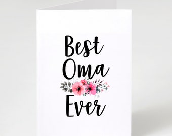 Oma Card, Best Oma Birthday Card, Best Oma Ever Gift