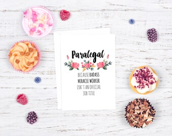 Paralegal Card, Paralegal Miracle Worker Birthday Card, Funny Paralegal Gift