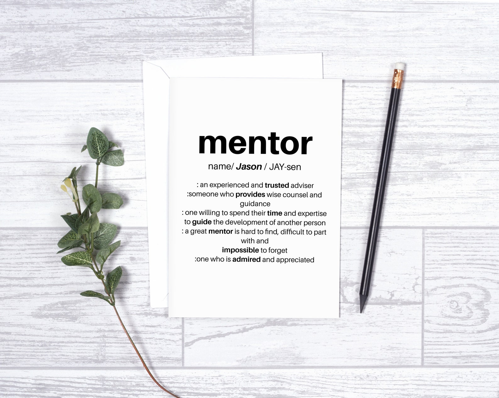 Personalized Mentor Card End Of Year Birthday Card Mentor Etsy