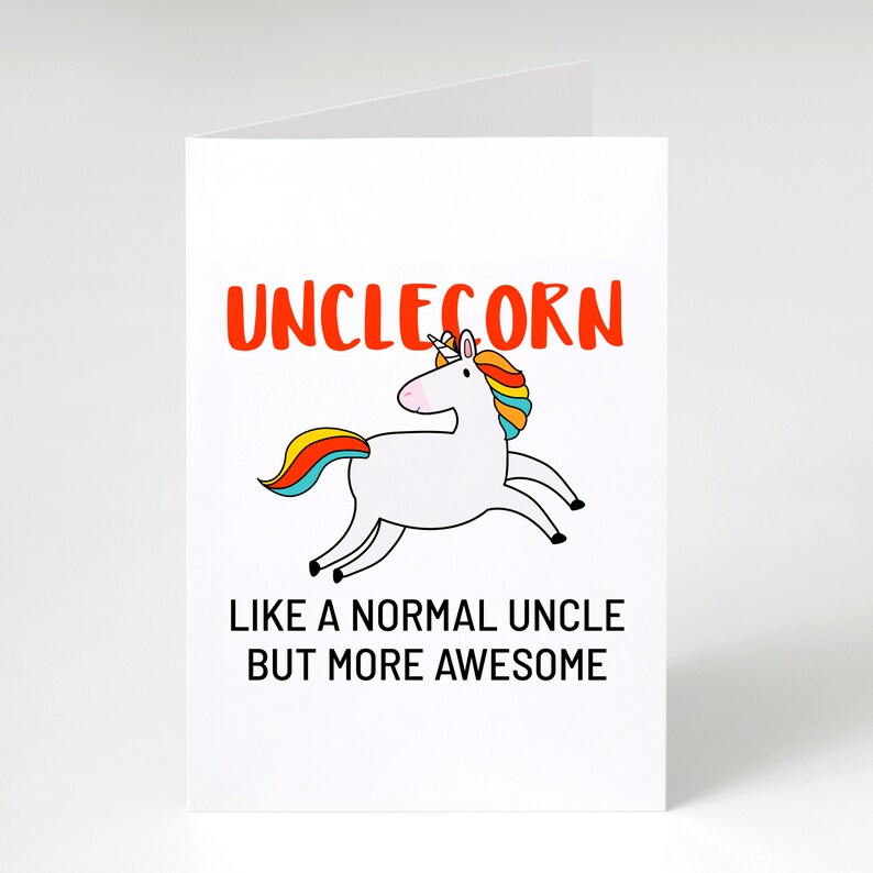 Unclecorn Card Funny Uncle Birthday Card Uncle Greeting Etsy