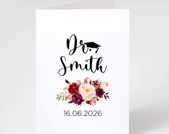 Personalized Phd Graduation Card, Doctorate Graduation For Woman Birthday Card, Doctorate Degree Gift, Phd Greeting Card