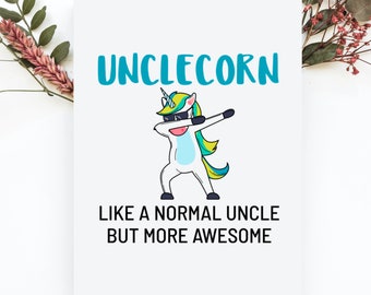 Funny Uncle Card, Unclecorn Birthday Card, Uncle Birthday Greeting Card, Uncle Folding Card
