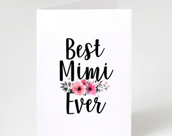 Mimi Card, Best Mimi Birthday Card, Mimi Gift