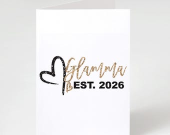 Glamma Card, Personalized New Grandma Baby Reveal Gift