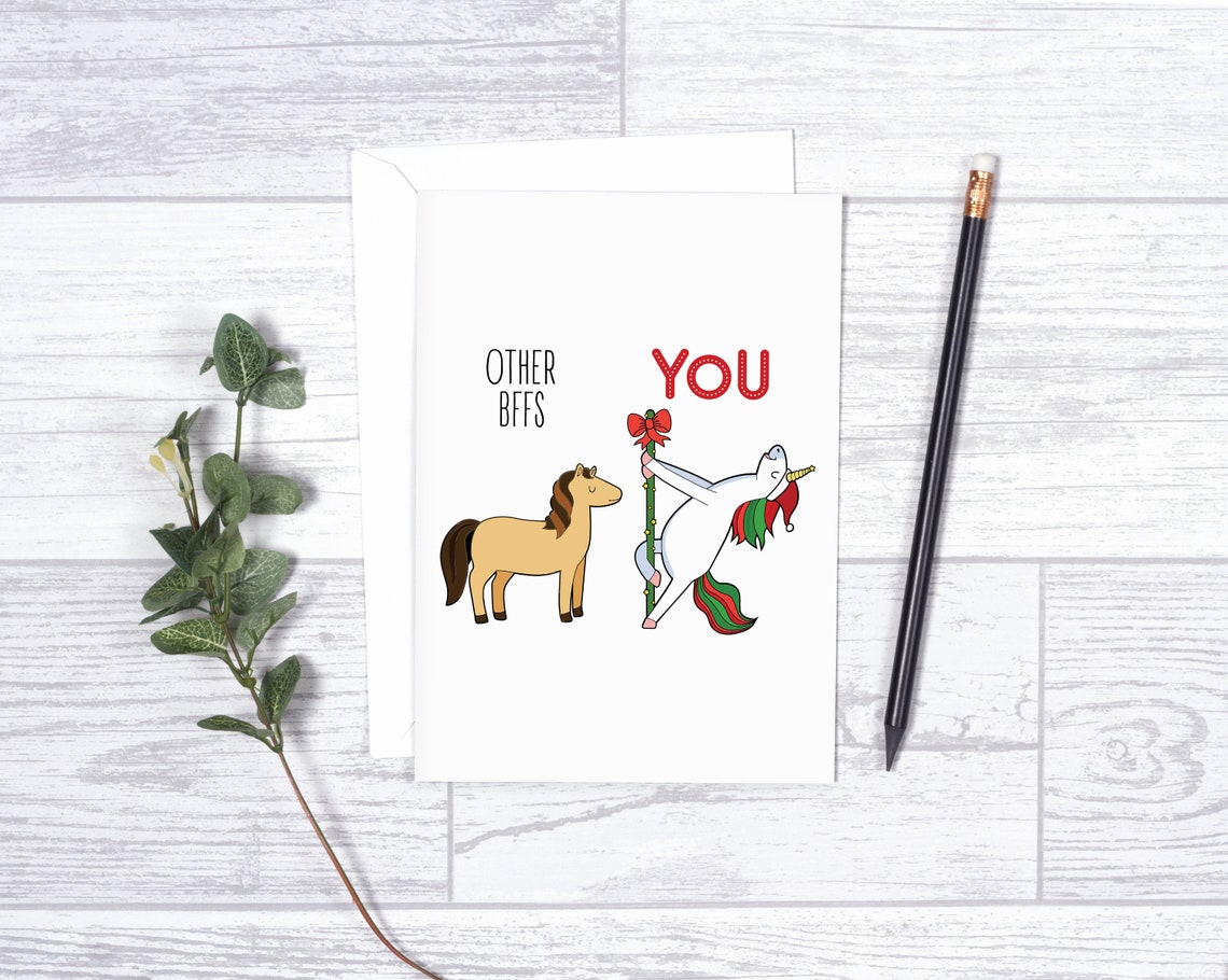 Best Friend Christmas Card Funny Bff Christmas Card Secret | Etsy