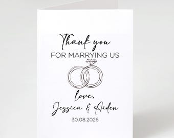 Personalized Thank You For Marrying Us Card, Wedding Gift For Officiant Birthday Card, Officiant Gift