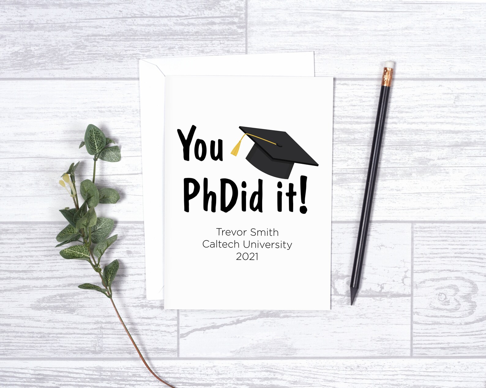 Personalized You Phdid It Card Phd Graduation Birthday Card Etsy