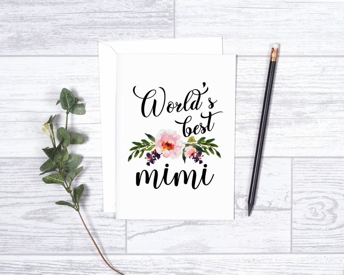 Worlds Best Mimi Card Mimi Birthday Card Mothers Day Folding | Etsy