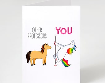 Professor Card, Funny Professor Birthday Card, Professor Birthday Gift, Gifts For Women Folding Card