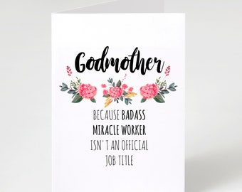 Godmother Card, Best Godmother Birthday Card, Godmother Appreciation Gift, Funny Godmother Greeting Card