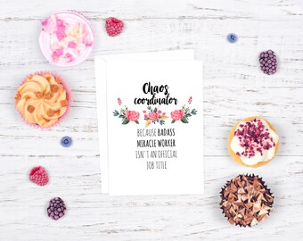 Chaos Coordinator Card, Mom Chaos Birthday Card, Funny Mom Folding Card, Funny Mom Card, Mom Birthday Card