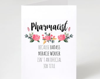 Pharmacist Birthday Card, Funny Pharmacy Student Gift
