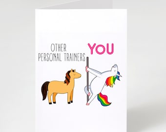 Personal trainer Gift, Funny Personal trainer Card, Personal trainer Birthday Card