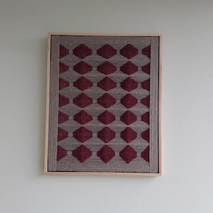 Tapiz de pared moderno de macramé/Arte textil de pared enmarcado/Textil tejido/Decoración colgante/Textil tejido a mano/