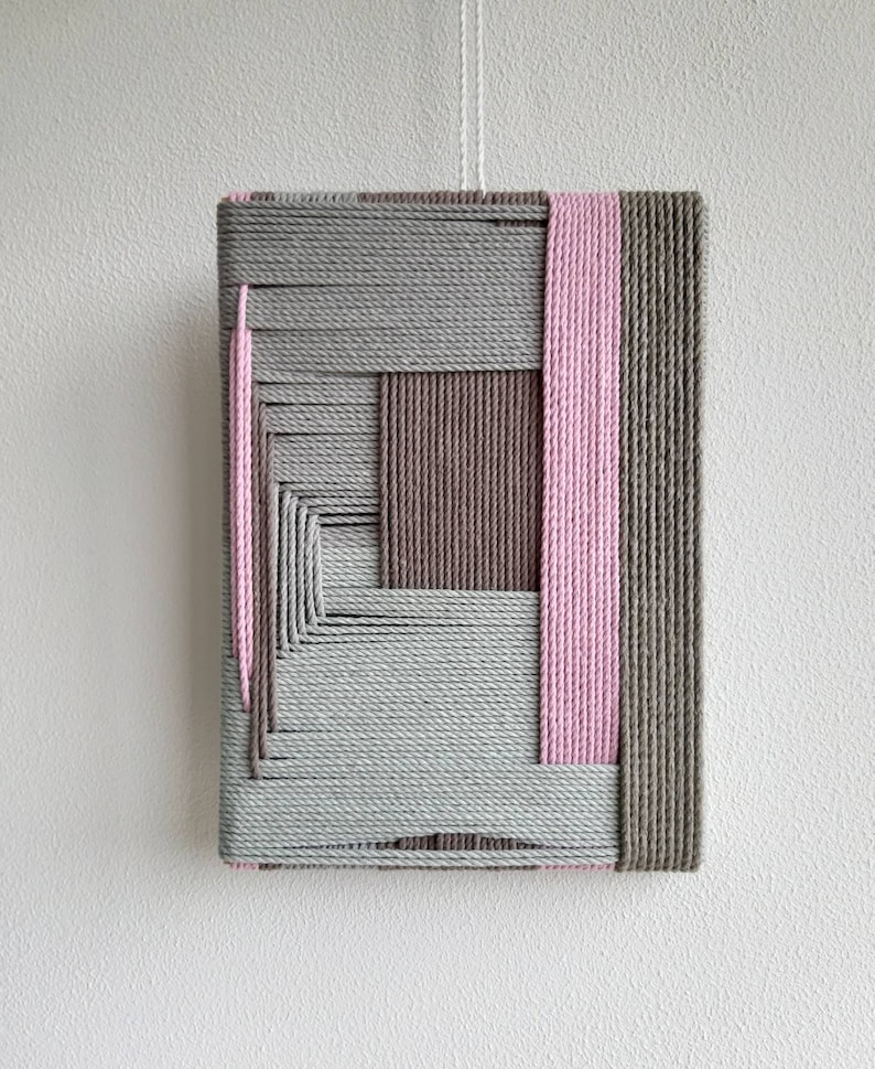 Textile Wall Art Framed / Geometric Textile / Modern Etsy