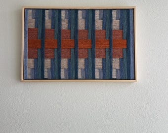 Macramé moderno/Arte de fibra para colgar en la pared/Tejido/Decoración de pared contemporánea/Hecho a mano/Cuerda de lana/Regalo