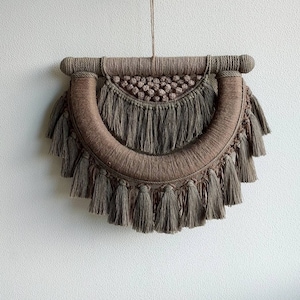 Modern Textile Wall Art Framed | Geometric Textile | Modern Textile Raound Wall Hanging Decoration | Handmade Home Decor | Macrame Wall Art