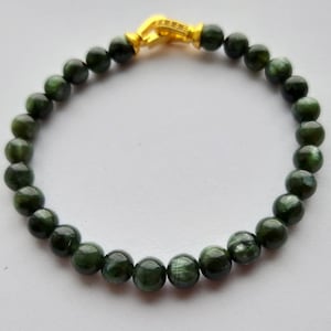Seraphinite Beads  Bracelet/Green Stone Bracelet/Crystal Healing Bracelet/Russian Seraphinite Beads/Gift idea/Natural stone bracelet