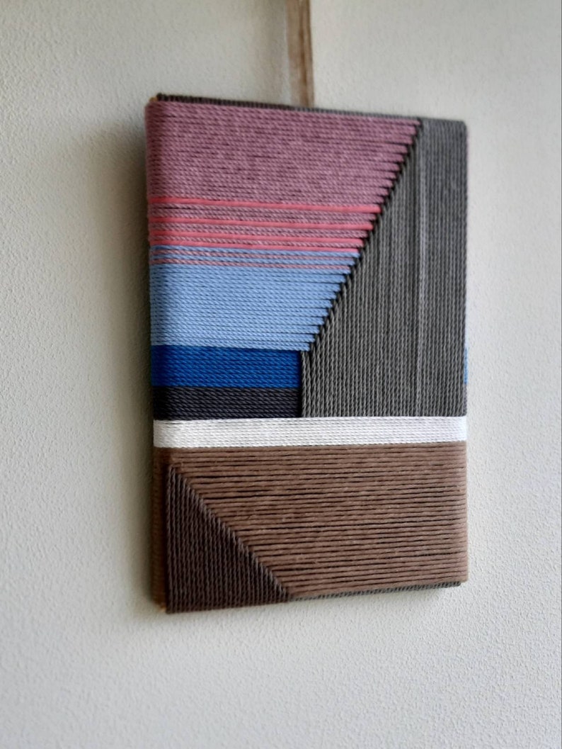 Geometric Textile/textile Wall Art Framed/modern Etsy