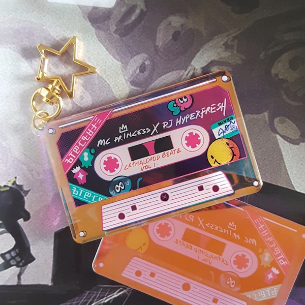 Splatoon 2 | Pearl x Marina Cephalopod Mixtape Kassette Holographischer Acrylanhänger