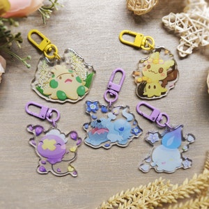 Spring Poke Charms | Litwick Drifloon Mimikyu Greavard Shroomish