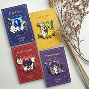 Fire Emblem DREI Häuser Haus Abzeichen Emaille Pin