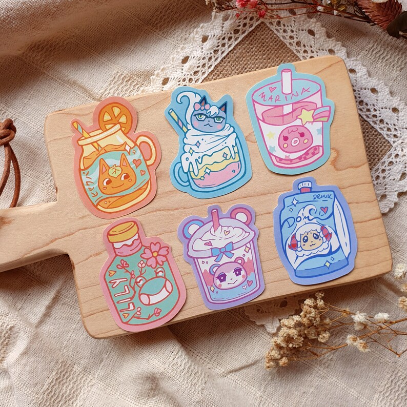 Animal Crossing Sticker Pack Cute Villagers Tea Jam & Drinks Etsy