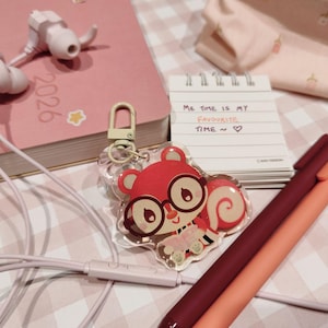 Animal Crossing Poppy Me Time Glitter Epoxy Acrylic Charm