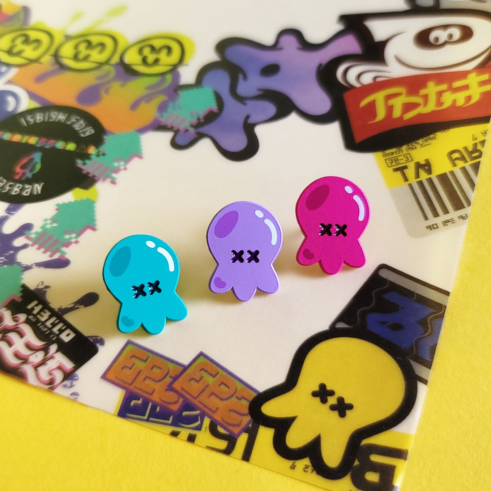 Splatoon Octoling Pin Splatoon Mini Enamel Pins | Inkling Octoling Squib Gummies - Etsy