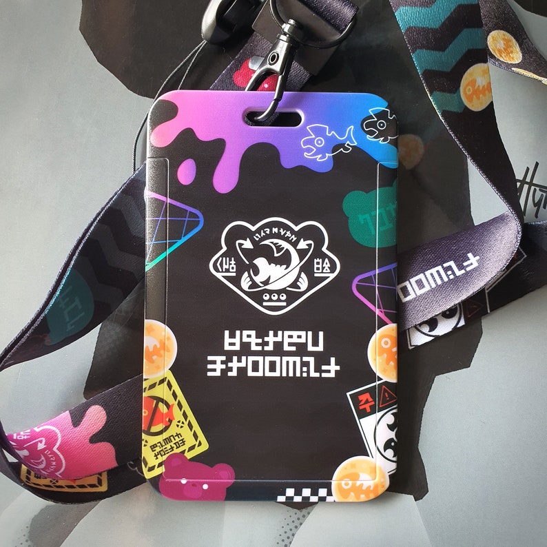 Splatoon 3 Salmon Run Grizzco ID Card Holder with Lanyard & Enamel Pin image 3